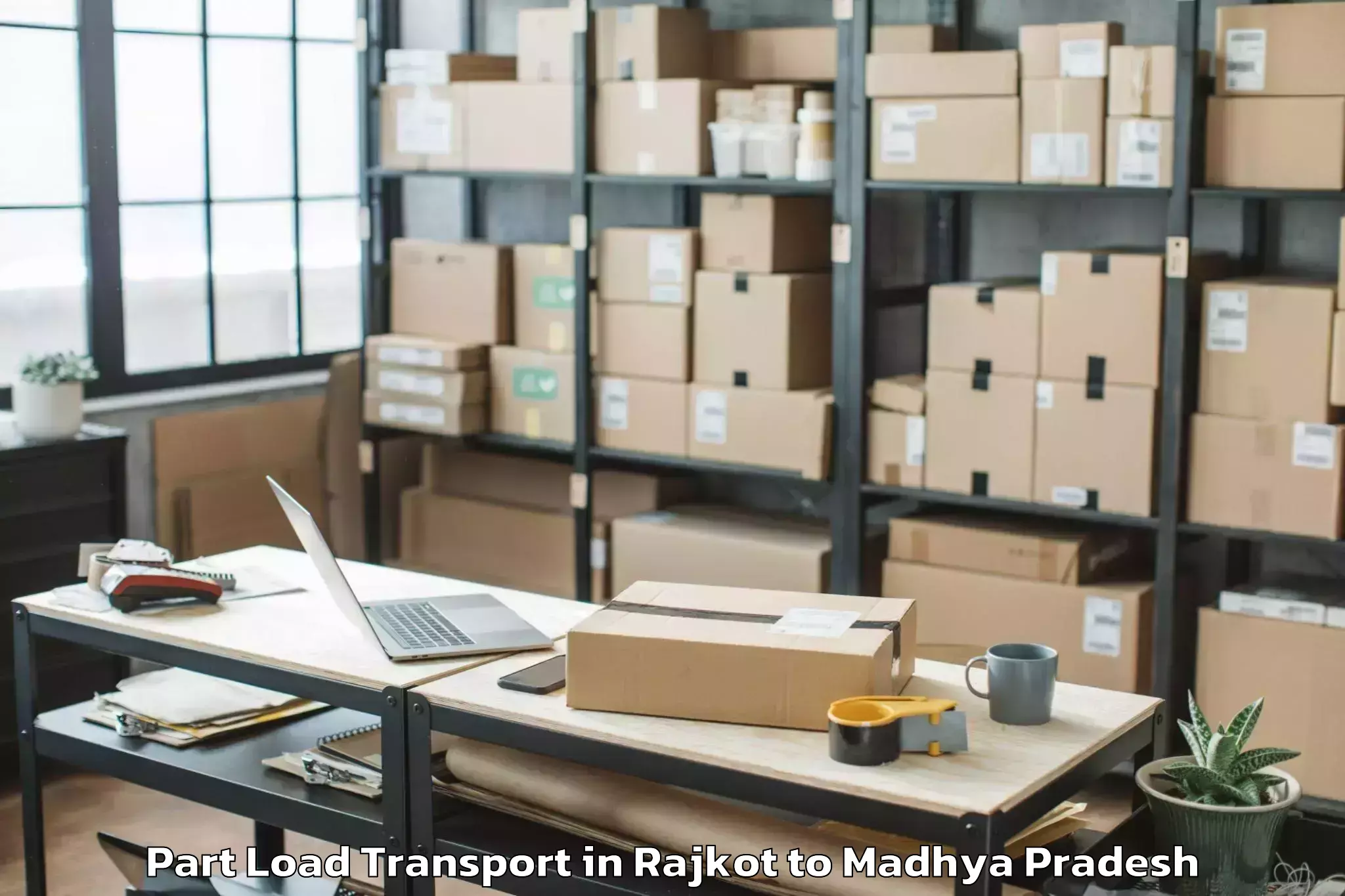 Reliable Rajkot to Abhilashi University Ujjain Part Load Transport